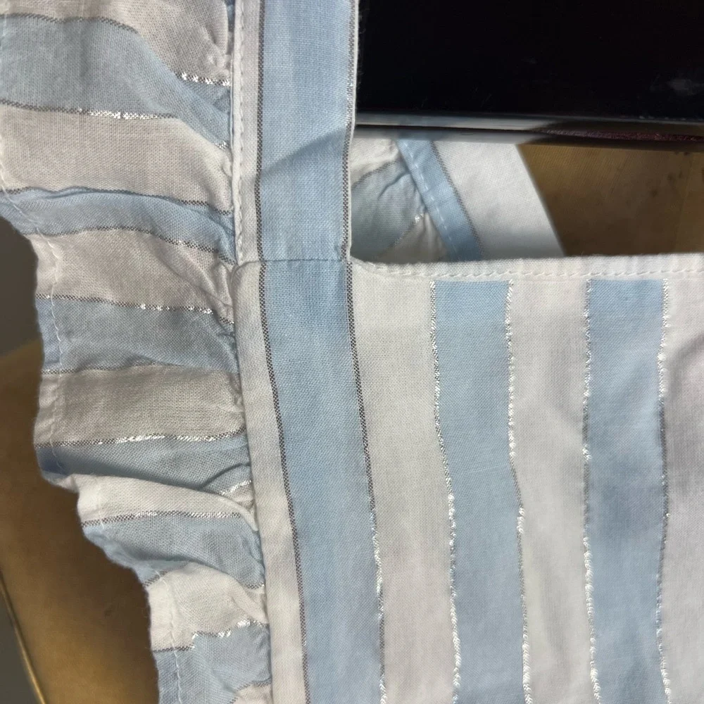Janie and Jack blue, white and silver onesie NWT size 0-3 months